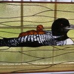 Loon Etch- Stained Glass Fin -Design © Paned Expressions Studios 2003 Fabrication - Talmadge Flanagan