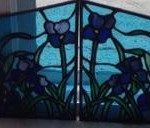 Iris Stained Glass Valance design © Paned Expressions 2012 Fabricated by Maria Kauffman