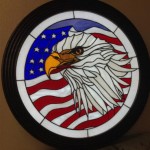 Eagle Flag Stained Glass Panel Design © 2015 Paned Expressions Studios - Fabricated by Vic Gordon