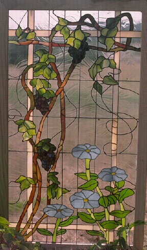 Grape Arbor Stained Glass Window
