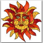 Sun Suncatcher Stained Glass Design © 2016 Paned Expressions Studios