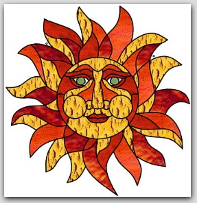 Sun Suncatcher Stained Glass Design © 2016 Paned Expressions Studios
