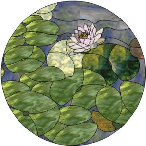 Water Lily & Pads  Stained Glass Design © 2005 Paned Expressions Studios