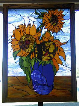 Stained Glass VanGogh Sunflowers- Suzanne-Glass Addict Gallery