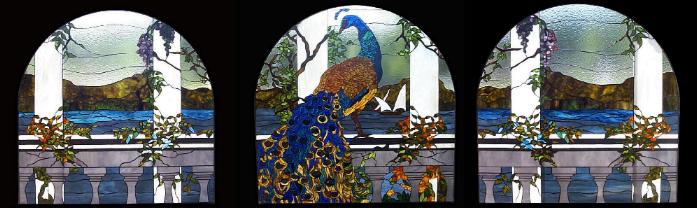 Peacock stained glass