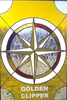 Compass Rose stained glass