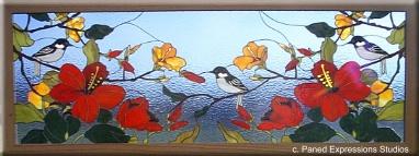 Chickadees and Hibiscus