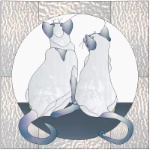 Stained Glass Pattern-Siamese Pair