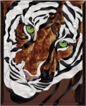 Stained Glass Pattern-Tiger Face