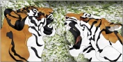 Stained Glass Pattern-Tigers