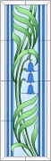 Stained Glass Cabinet Door Pattern Fronds & Bells