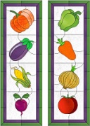 Stained Glass Cabinet Door Pattern Vegetable Harvest