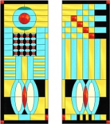 Stained Glass Cabinet Door Pattern Geometric 2