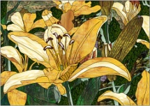stained glass lily garden