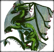 Stained Glass Pattern Green Warrior