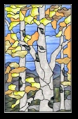 Stained Glass Pattern Autumn Birches