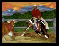 Stained Glass Pattern Cutting Horse & Rider