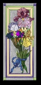 Stained Glass Pattern Iris Bouquet