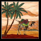 Stained Glass Pattern Camel Oasis