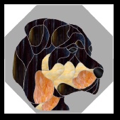 Stained Glass Pattern Rottweiler Mosaic