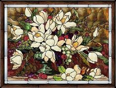 Stained Glass Pattern Magnolia Elegance