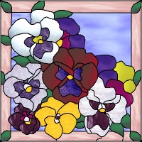 Stained Glass Pattern Pansy Fantasy