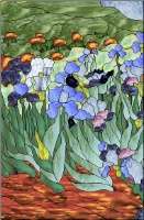 Stained Glass Pattern VanGogh Iris