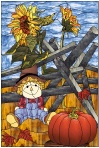 stained glass pattern fall scene 