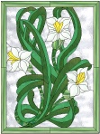 stained glass pattern Nouveau Lilies