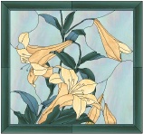 stained glass pattern Oriental Lilies