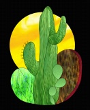 Fused Glass Pattern Cactus