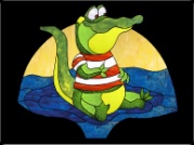 Stained Glass Pattern Gator Baby