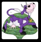 Stained Glass Pattern I thought I saw A Purple Cow