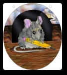 Stained Glass Pattern School Mouse