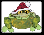 Stained Glass Pattern Santa Frog