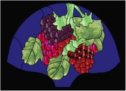 Stained Glass Pattern Berry Happy Fan Lamp