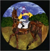 Stained Glass Pattern Horse and Rider