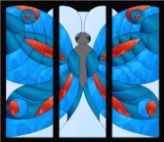 Stained Glass Pattern Butterfly Screen