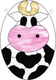 Stained Glass Pattern Moo Cow