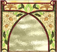 Stained Glass Pattern Art Deco Floral