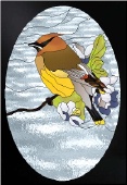 Stained Glass Pattern Cedar Waxwing