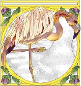 Stained Glass Pattern Flamingo