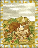 Stained Glass Pattern Fawn Morning