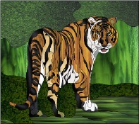 Stained Glass Pattern Tiger