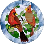Stained Glass Pattern Cardinals