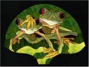 Stained Glass Pattern Fan Lamp Frog Pals