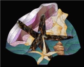Stained Glass Pattern Fanlamp-Starfish and Shells