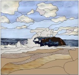 Stained Glass Pattern Pounding Surf