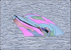 Stained Glass Pattern Cool Dolphin