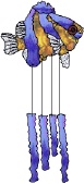 Stained Glass Pattern Damsel Fish Windchime